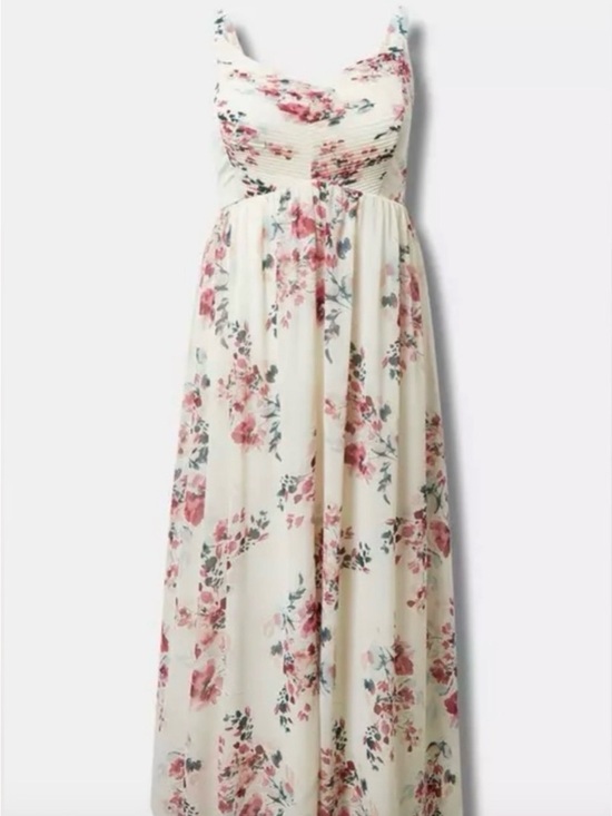 torrid Dresses & Skirts - torrid Cream Floral Chiffon Maxi Dress